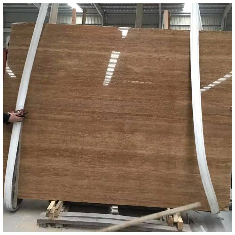 Dark Brown Travertine Marble Slabs