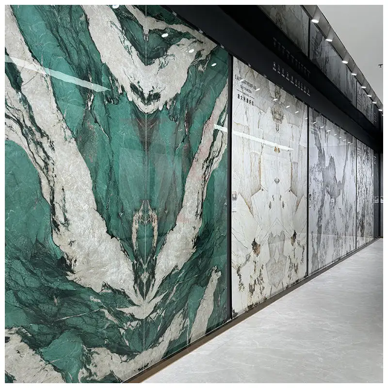 Large format sintered stone slabs for countertops wall cladding flooring furniture and selected exterior applications Large format sintered stone slabs for countertops wall cladding flooring furniture and selected exterior applications