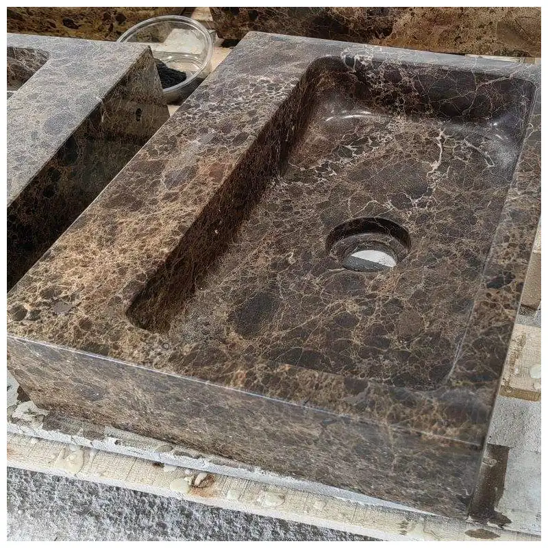 Dark Emperador Marble Bathroom Sinks Dark Emperador Marble Bathroom Sinks