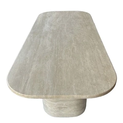 Beige Travertin spisebord